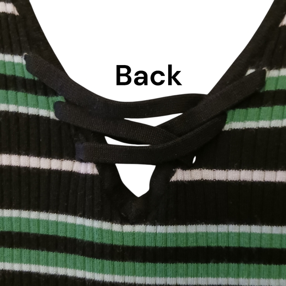 WHBM Striped Sweater Vest -Emerald and Black -Size Large-EUC $78 Retail - Picture 7 of 10
